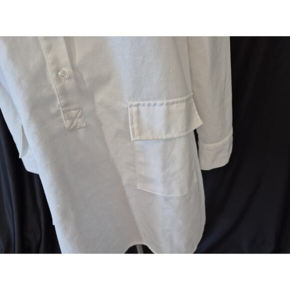 New The Shirt Rochelle Behrens White Cotton The Raya Shirt Dress Medium - Picture 4 of 9